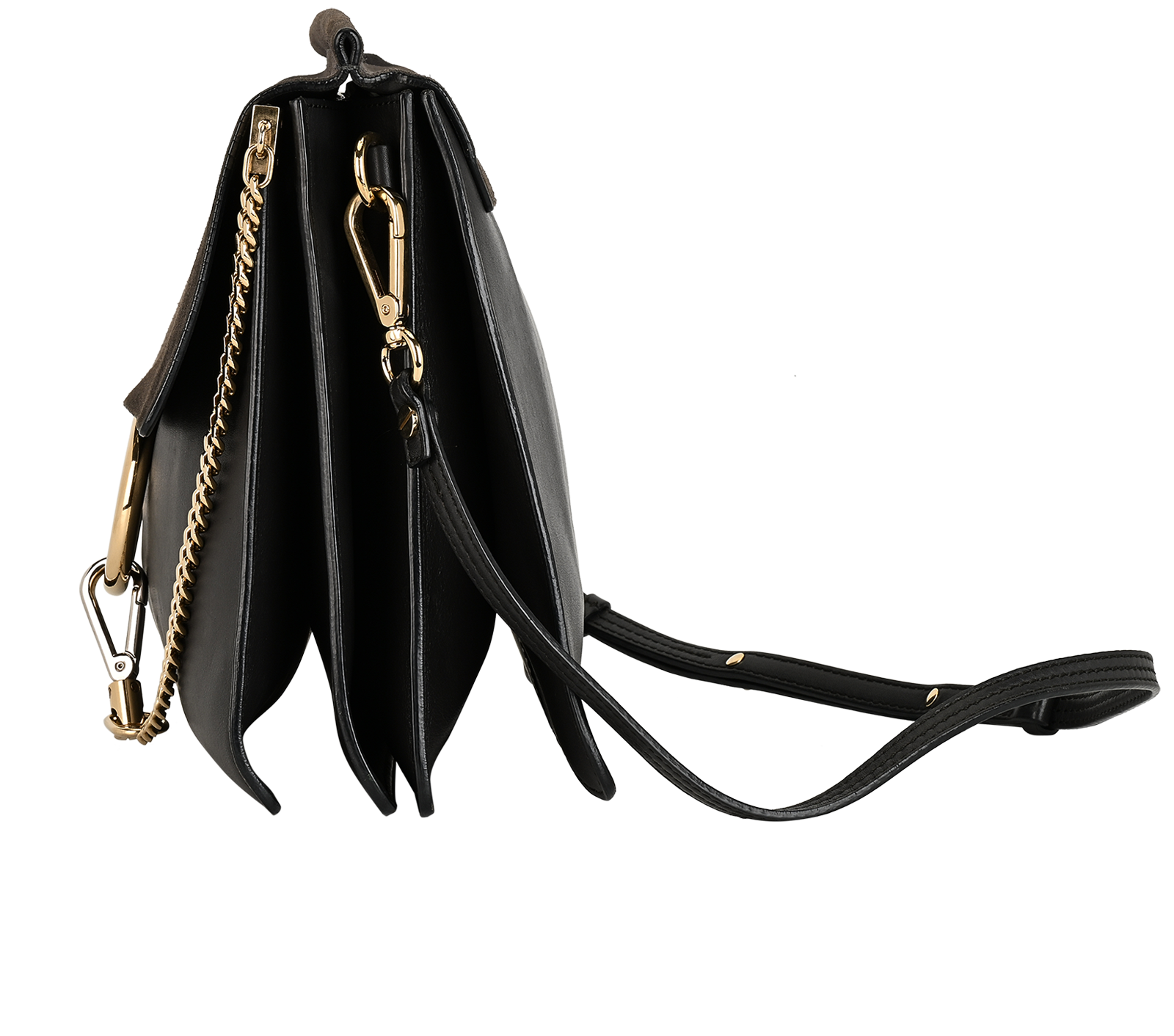 Large Faye, &pound;350, Handbags, Black, Leather/Suede, Bottom view